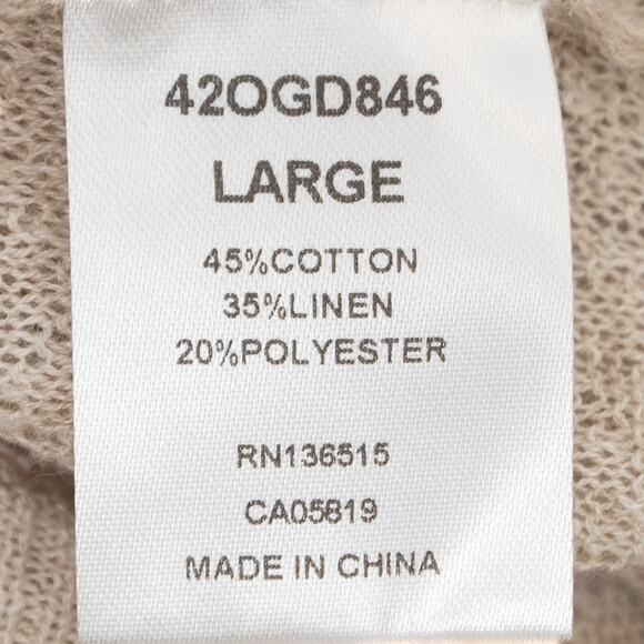 Revolve One Grey Day Linen Blend Crew Neck Sweater In Oatmeal Size Large - Picture 9 of 11